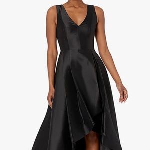 Calvin Klein Sleeveless V-Neck Gown with High-Low Design